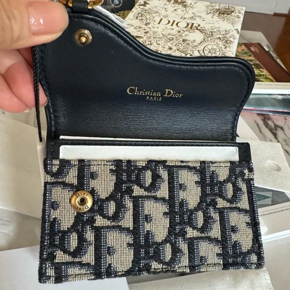 NWT-DIOR SADDLE FLAP CARD HOLDER. - Picture 3 of 16
